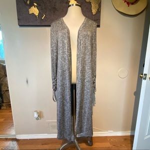 Bold Elements Grey Long Duster- Detailed Sleeves